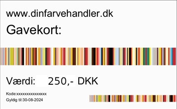 Gavekort til www.dinfarvehandler.dk på 250,-